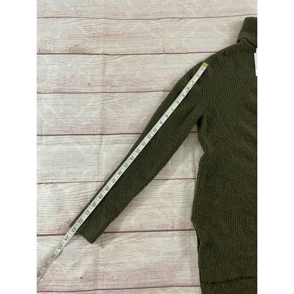 Sweet Romeo olive green turtle neck sweater with high low hem nwt medium - Picture 8 of 12